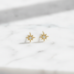 Load image into Gallery viewer, ER413159Y. 14K Solid Gold Star Diamond Studs Earrings