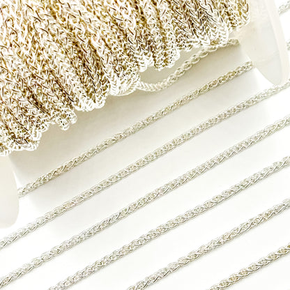 473SS. 925 Sterling Silver Wheat Chain
