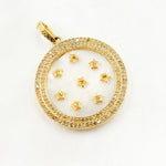 Load image into Gallery viewer, DP864. Diamond Sterling Silver and Mother of Pearl Round Stars Pendant
