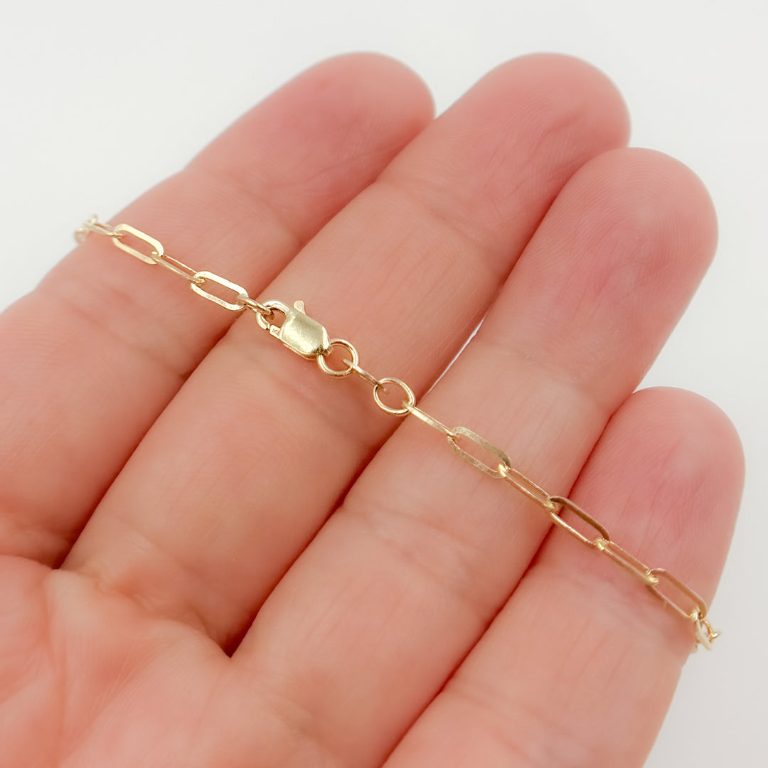 060FVACLL3Bracelet. 14K Solid Gold Paperclip Bracelet