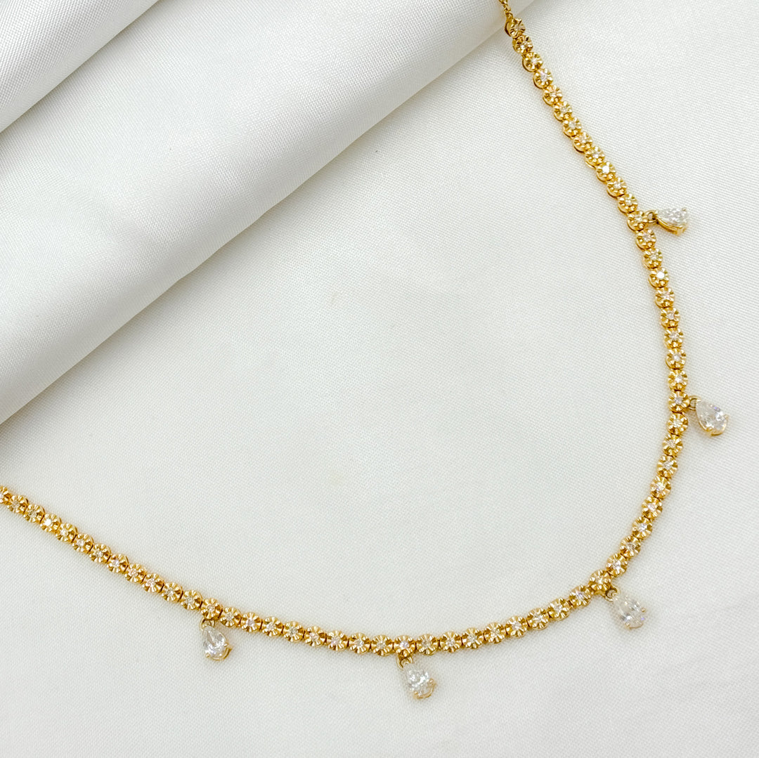 14K Solid Gold Diamond Necklace. NFM70721