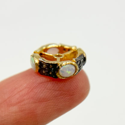 Shop Now Diamond Sterling Silver Spacer Bead with Gemstone