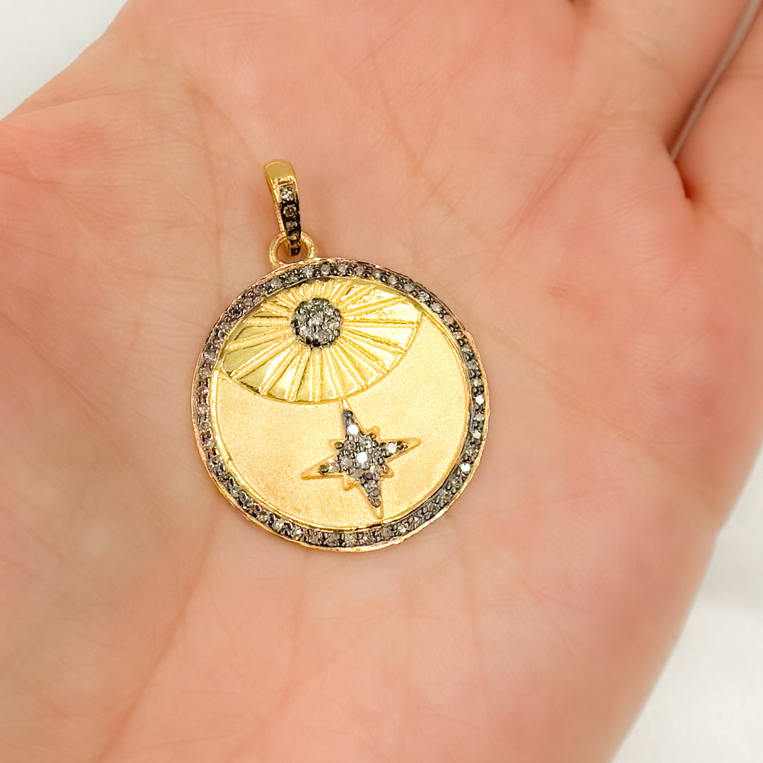 Silver Rounded Star Buy Online Diamond Sterling Silver Round Star Pendant