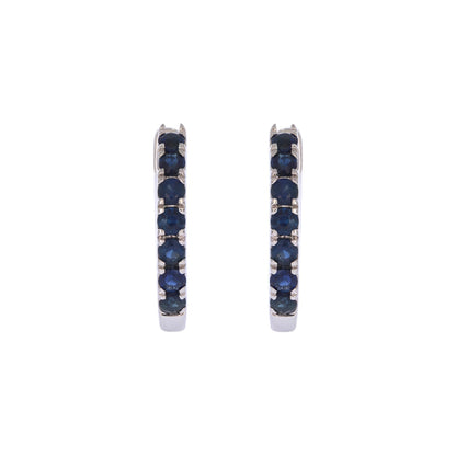 EHZ57450. 14K Solid Yellow Gold Gemstone Hoop Earrings