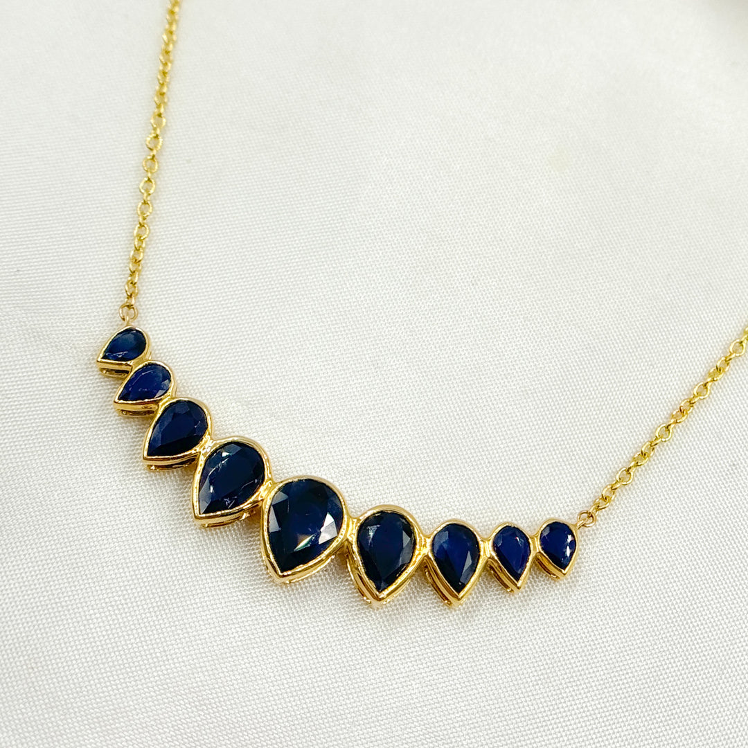 14K Solid Gold Diamond Drops Necklace. CN96120