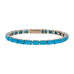 Load image into Gallery viewer, CB97381TQ6X4. 14K Solid Gold Turquoise Bracelet