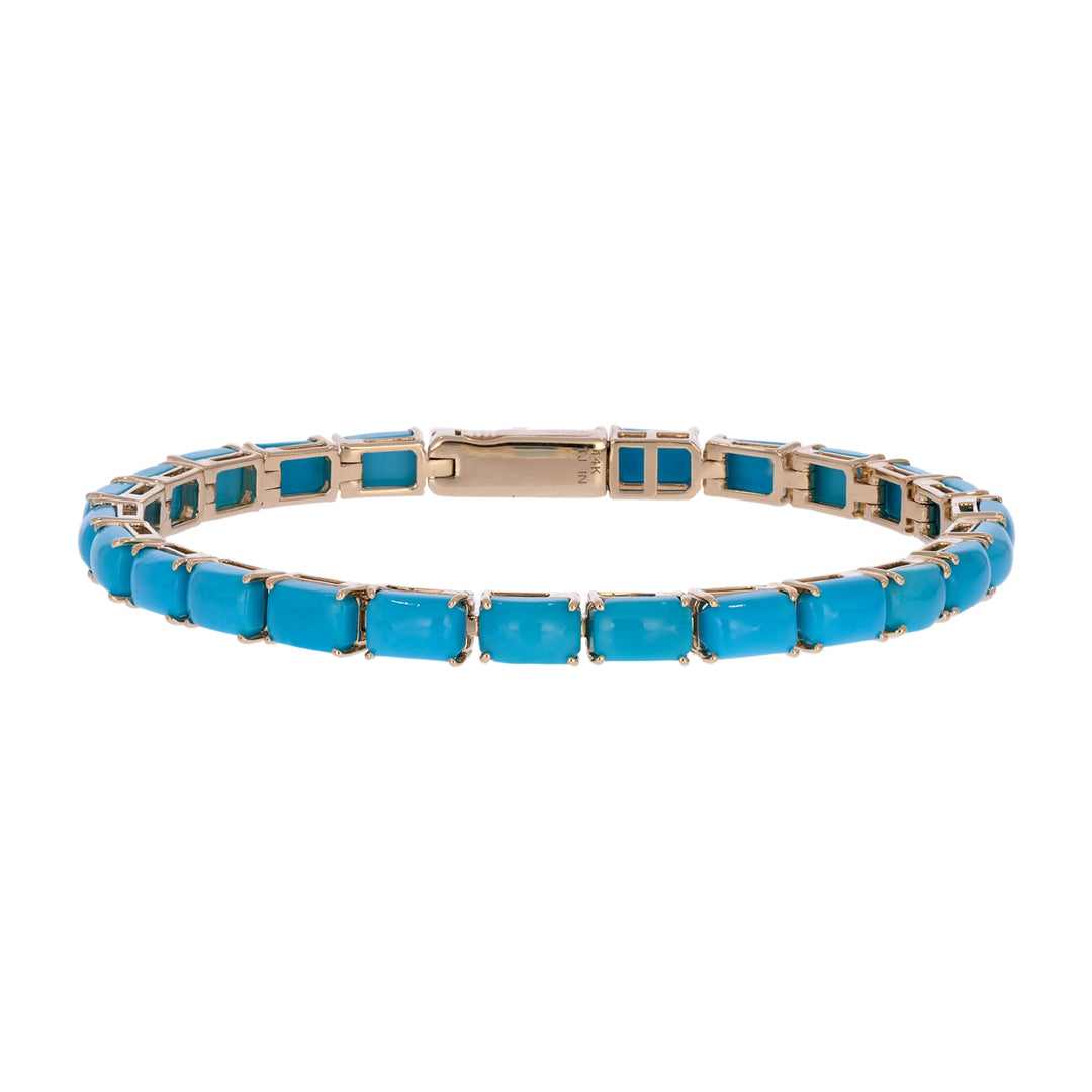 CB97381TQ6X4. 14K Solid Gold Turquoise Bracelet