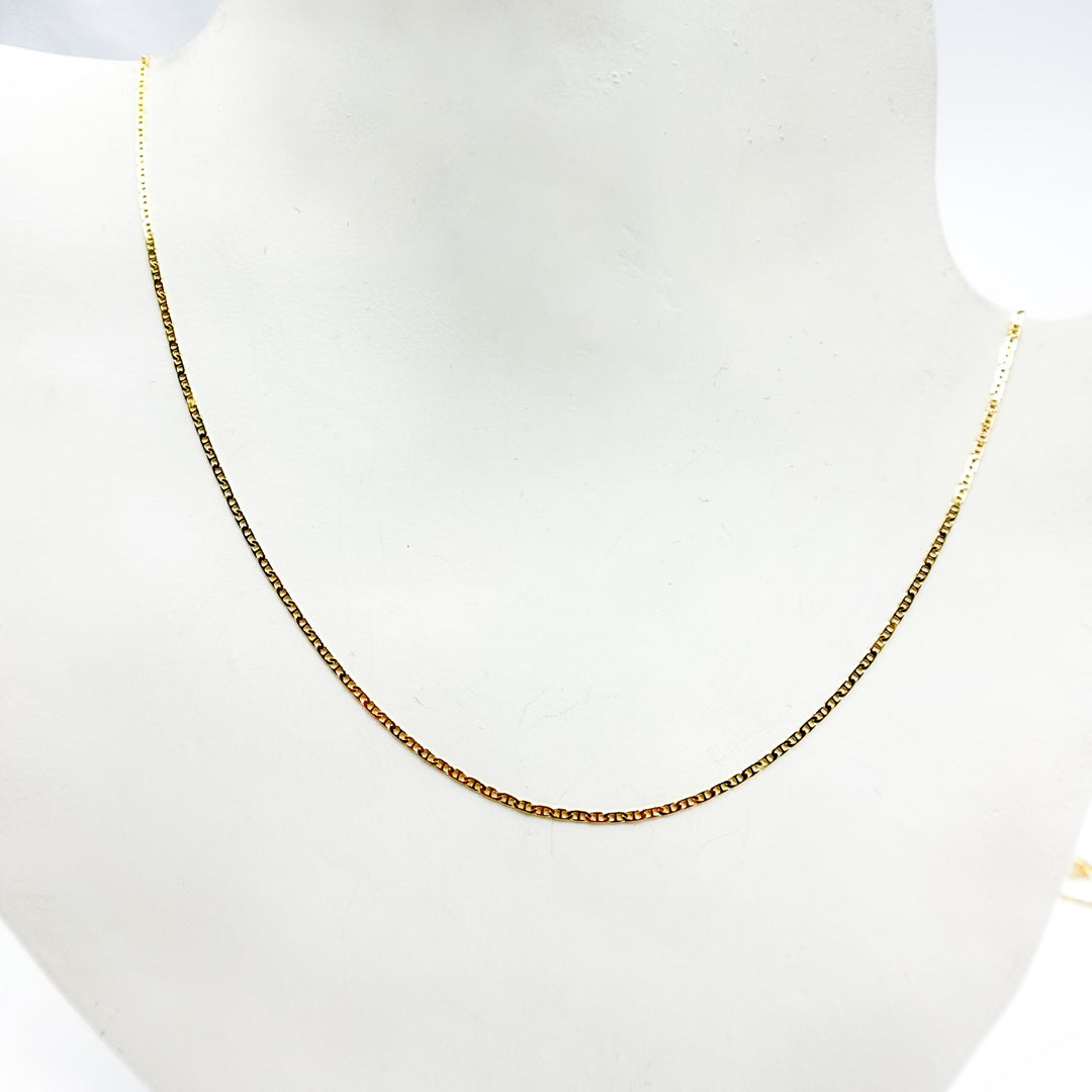 14k Solid Gold Flat Marina Link Chain