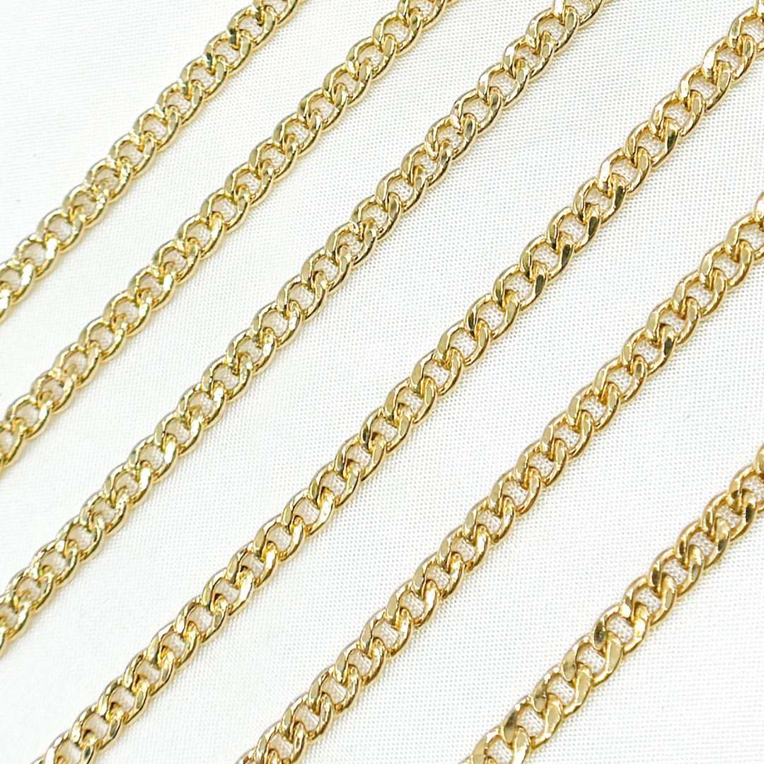 V43GP. Gold Plated 925 Sterling Silver Curb Chain