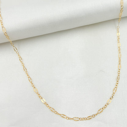 14K Gold-Filled Flat Marina and Cable Links Necklace.
