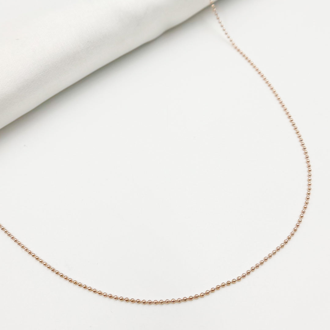 4Necklace. Rose Gold Pated Sterling Silver Ball Necklace