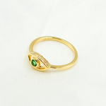 Load image into Gallery viewer, 14k Solid Gold Diamond and Emerald Eye Ring. CR96334EM3
