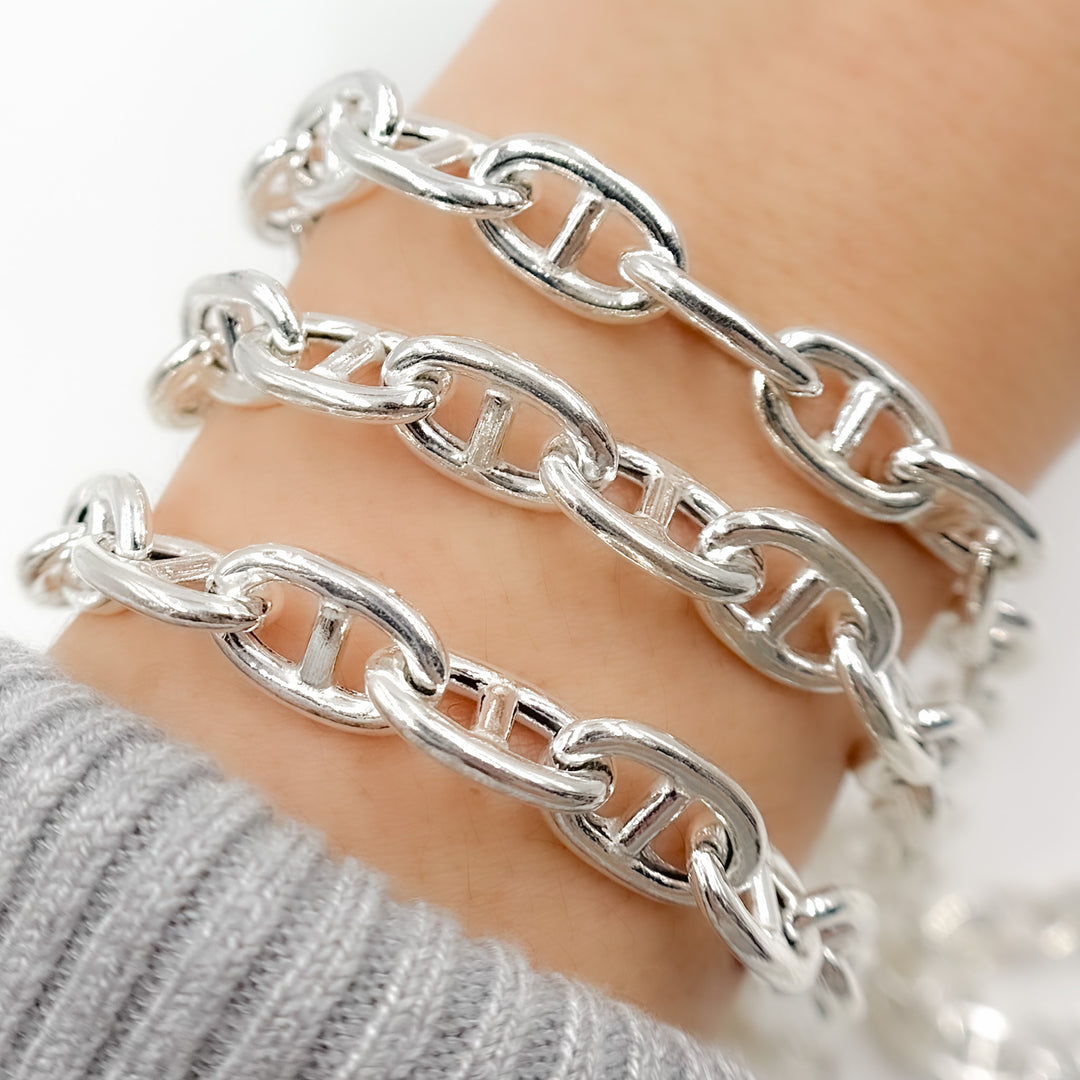 Y84SS. Sterling Silver Smooth Marina Chain