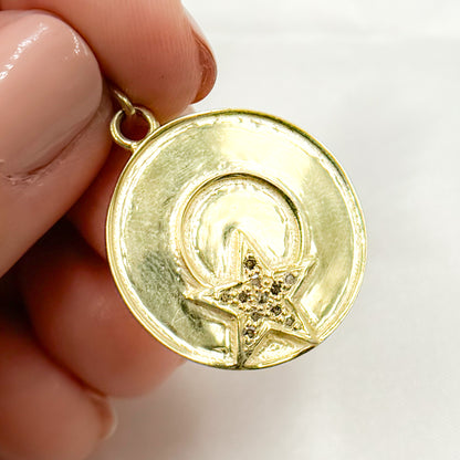 Shop Diamond Sterling Silver Round Star Pendant