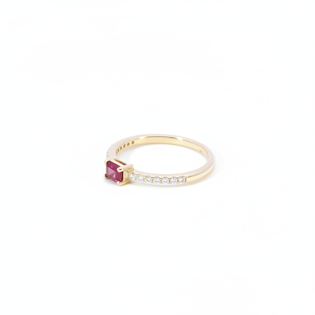 RN413847. 14K Solid Gold Diamond and Gemstone Ring