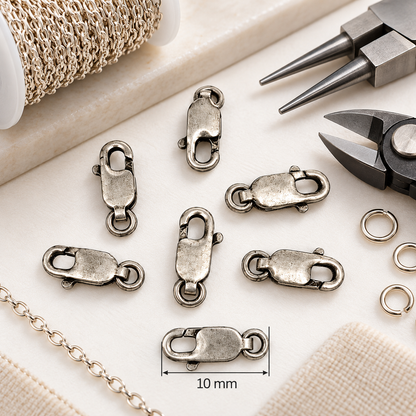 0925LC1WROX. Oxidized Sterling Silver 10mm Lobster Clasp