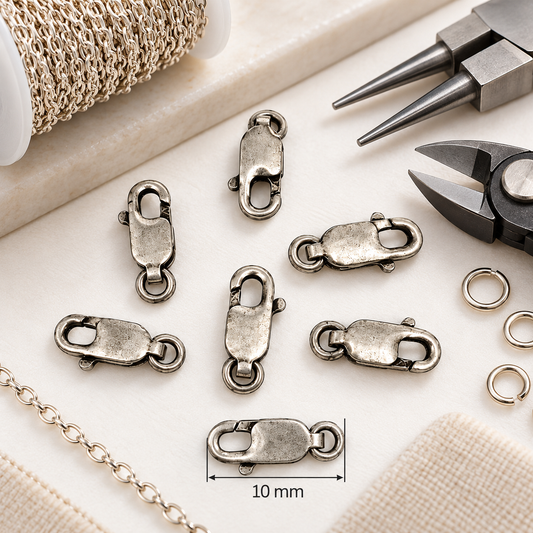 0925LC1WROX. Oxidized Sterling Silver 10mm Lobster Clasp