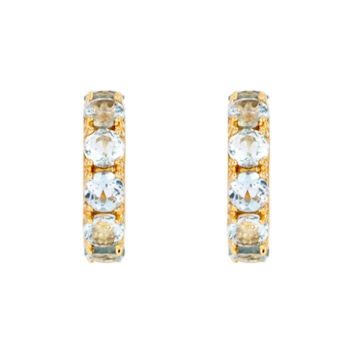 CMZ00096N. 14K Solid Gold Natural Gemstone Round Ring Slider
