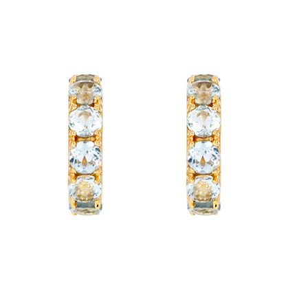 CMZ00096N. 14K Solid Gold Natural Gemstone Round Ring Slider
