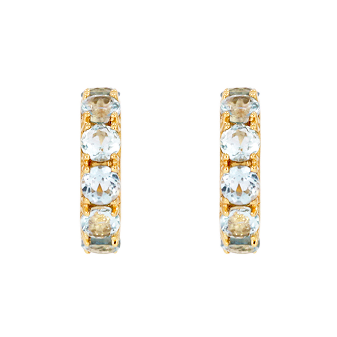 CMZ00096N. 14K Solid Gold Natural Gemstone Round Ring Slider