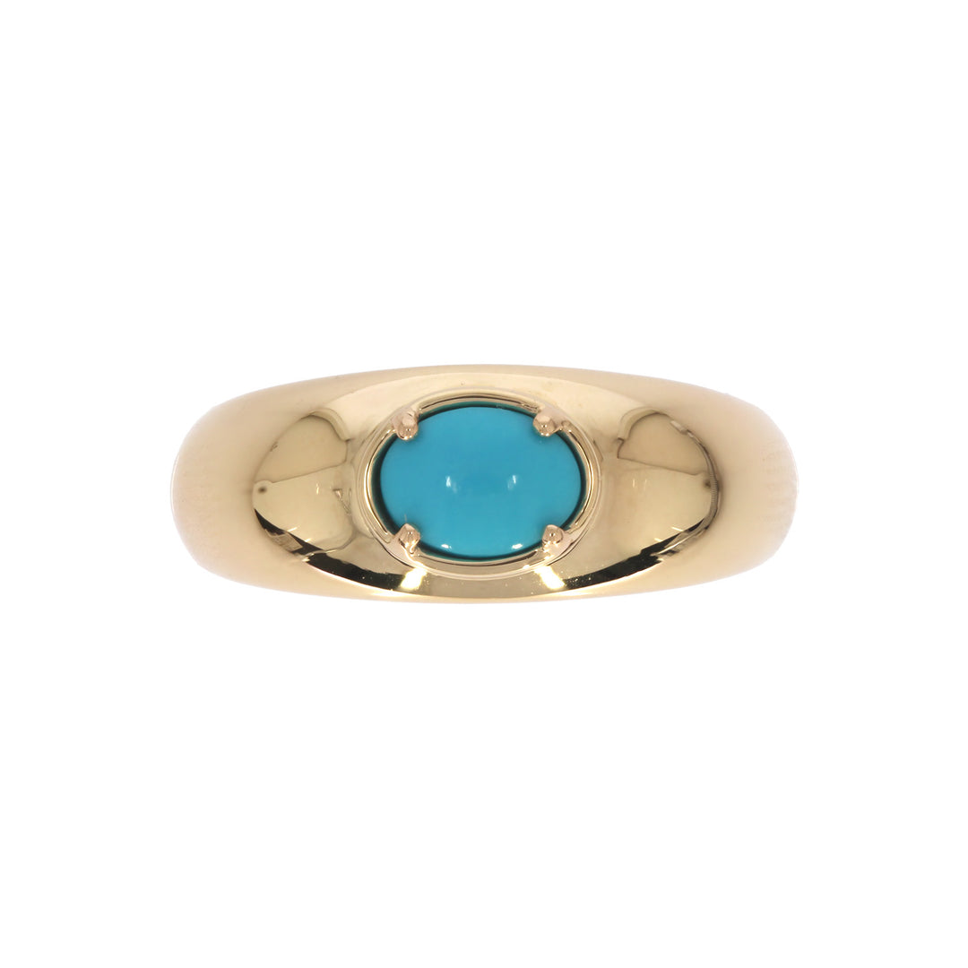 CR97435TQ7X5. 14k Solid Gold Turquoise Fancy Ring
