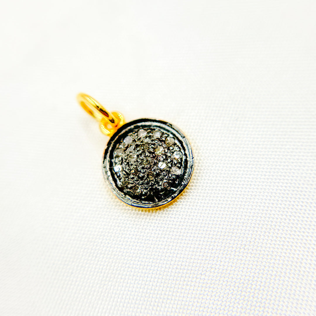 DC284. Diamond Sterling Silver Round Charm