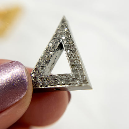 DC840. Diamond Sterling Silver Triangle Bead