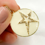 Load image into Gallery viewer, DP846A. Diamond Sterling Silver Round Star Enamel Pendant
