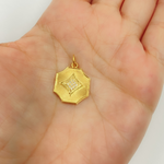 Load image into Gallery viewer, 14K Gold Charm. Organic Shape Pendant with Diamonds. GDP166
