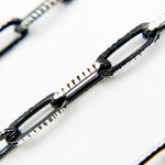 Load image into Gallery viewer, Z113SB. Two Tone Sterling Silver and Black Rhodium Paperclip Textured Chain