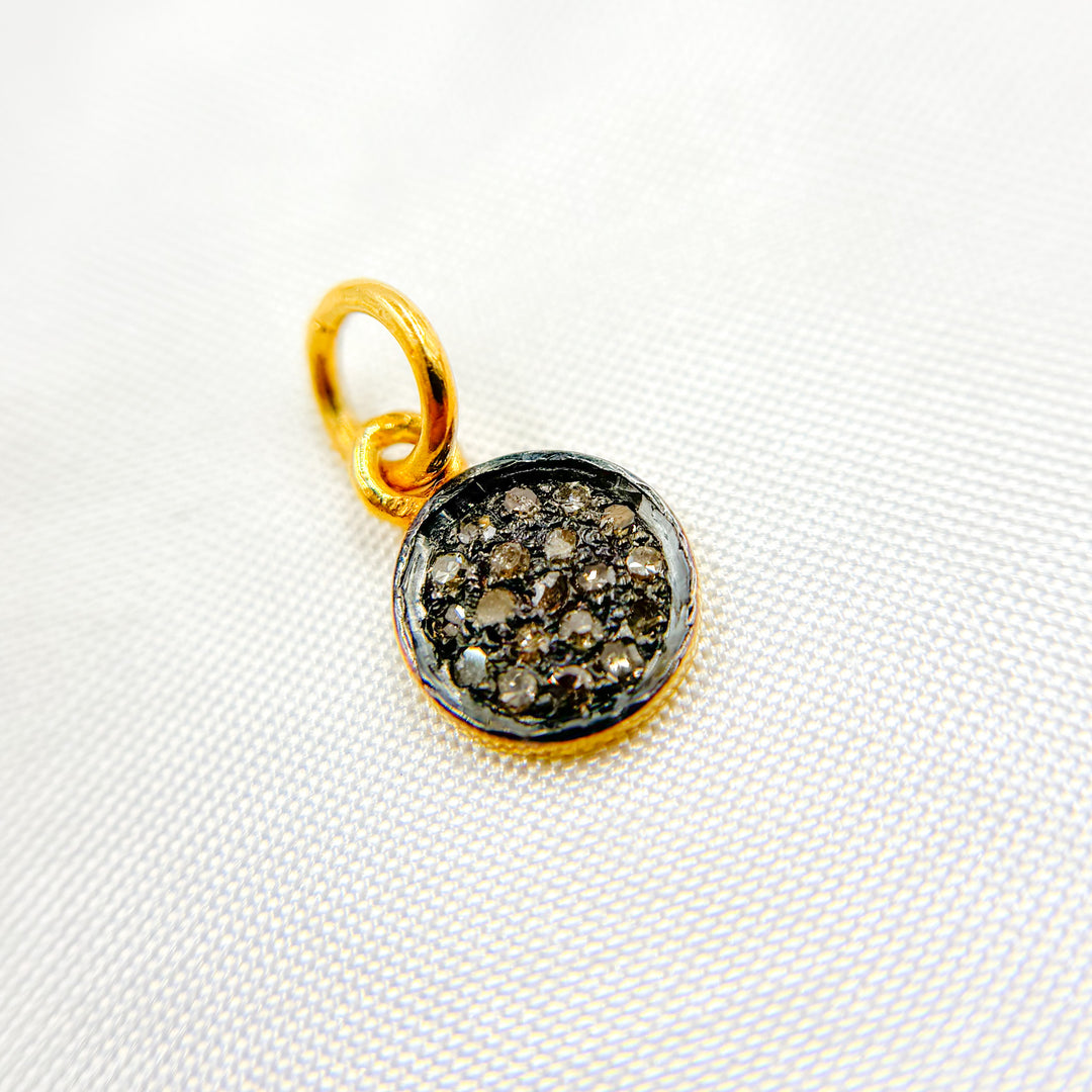 DC291. Diamond Sterling Silver Round Charm