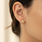 Load image into Gallery viewer, ER413159Y. 14K Solid Gold Star Diamond Studs Earrings