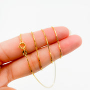 058VED. 14K Solid Gold Link Box Chain