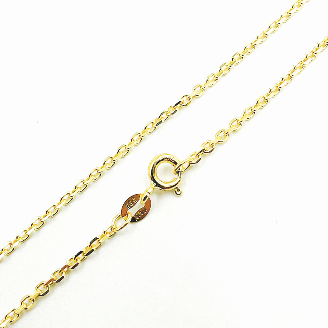 14K Solid Gold Round Link Necklace. 050R01T5