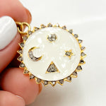 Load image into Gallery viewer, DP575A. Diamond Sterling Silver Round Enamel Pendant
