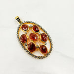 Load image into Gallery viewer, DSP017. Diamond Black Rhodium Sterling Silver Black Spinal Oval Pendant
