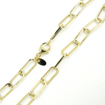 Load image into Gallery viewer, 14K Solid Gold Flat Paperclip Necklace. 14K37
