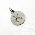 Load image into Gallery viewer, DC056. Diamond Sterling Silver Letter &quot;K&quot; Round Charm
