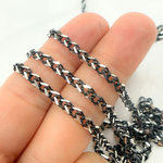 Load image into Gallery viewer, Black Rhodium 925 Sterling Silver Wheat Chain. X8SB
