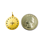 Load image into Gallery viewer, GDP51. 14K Solid Gold Diamond Round Star Charm
