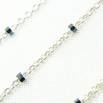 Load image into Gallery viewer, Z36SB1. Sterling Silver Satellite Black Cube Chain
