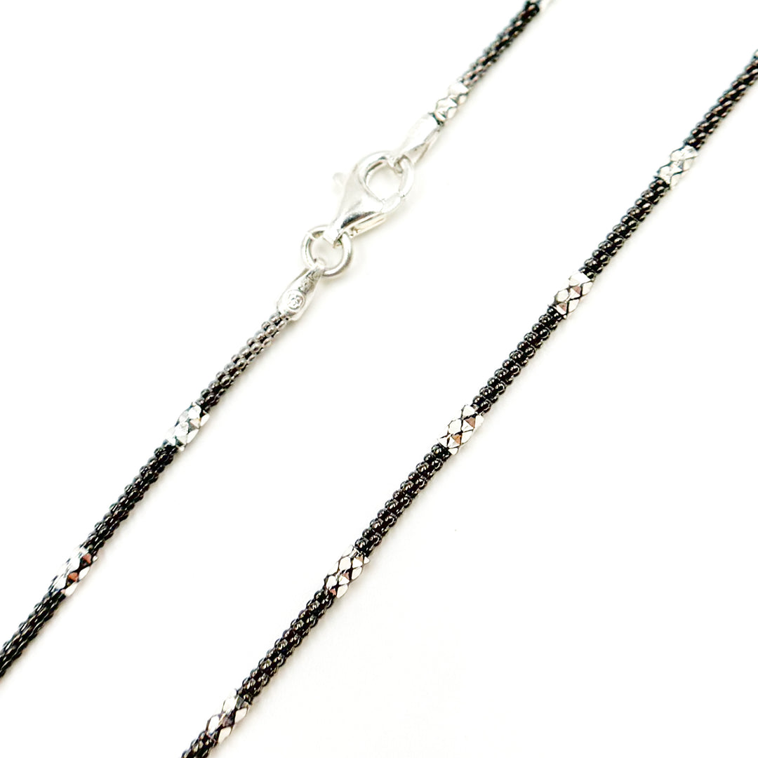Rhodium Sterling Silver Popcorn Satellite Necklaces