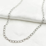 Load image into Gallery viewer, White Rhodium 925 Sterling Silver Textured Cable Necklace. 80DRH
