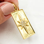 Load image into Gallery viewer, DP546. Diamond Sterling Silver Rectangle Star Pendant
