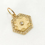 Load image into Gallery viewer, GDP254. 14K Solid Gold Diamond Hexagon Charm
