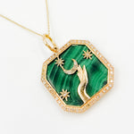 Load image into Gallery viewer, KG301. 14K Solid Gold Hands Octagon Pendant.