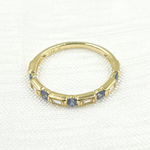 Load image into Gallery viewer, 14K Solid Gold Diamond &amp; Blue Sapphire Ring. RAA00669BS
