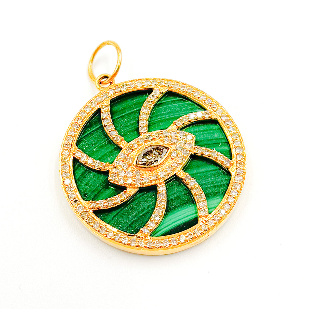 CGDP55. 14K Gold Evil Eye Pendant