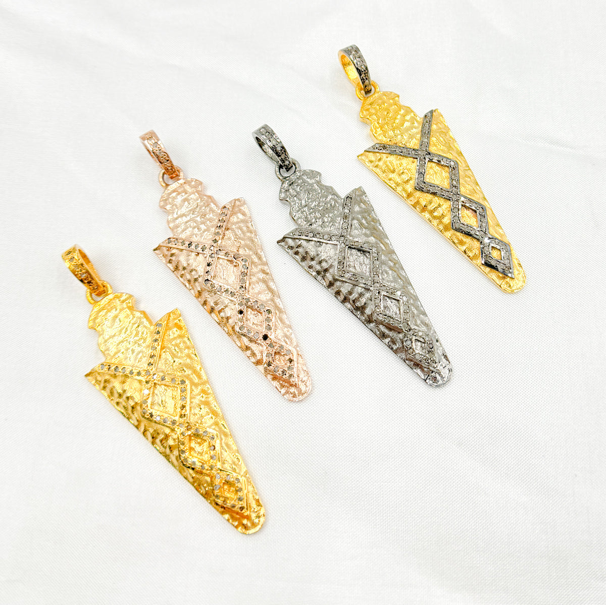 DP149. Diamond Sterling Silver Arrow Head Pendant