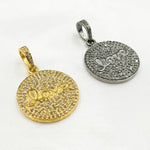 Load image into Gallery viewer, DP077. Diamond Sterling Silver Round Love Pendant
